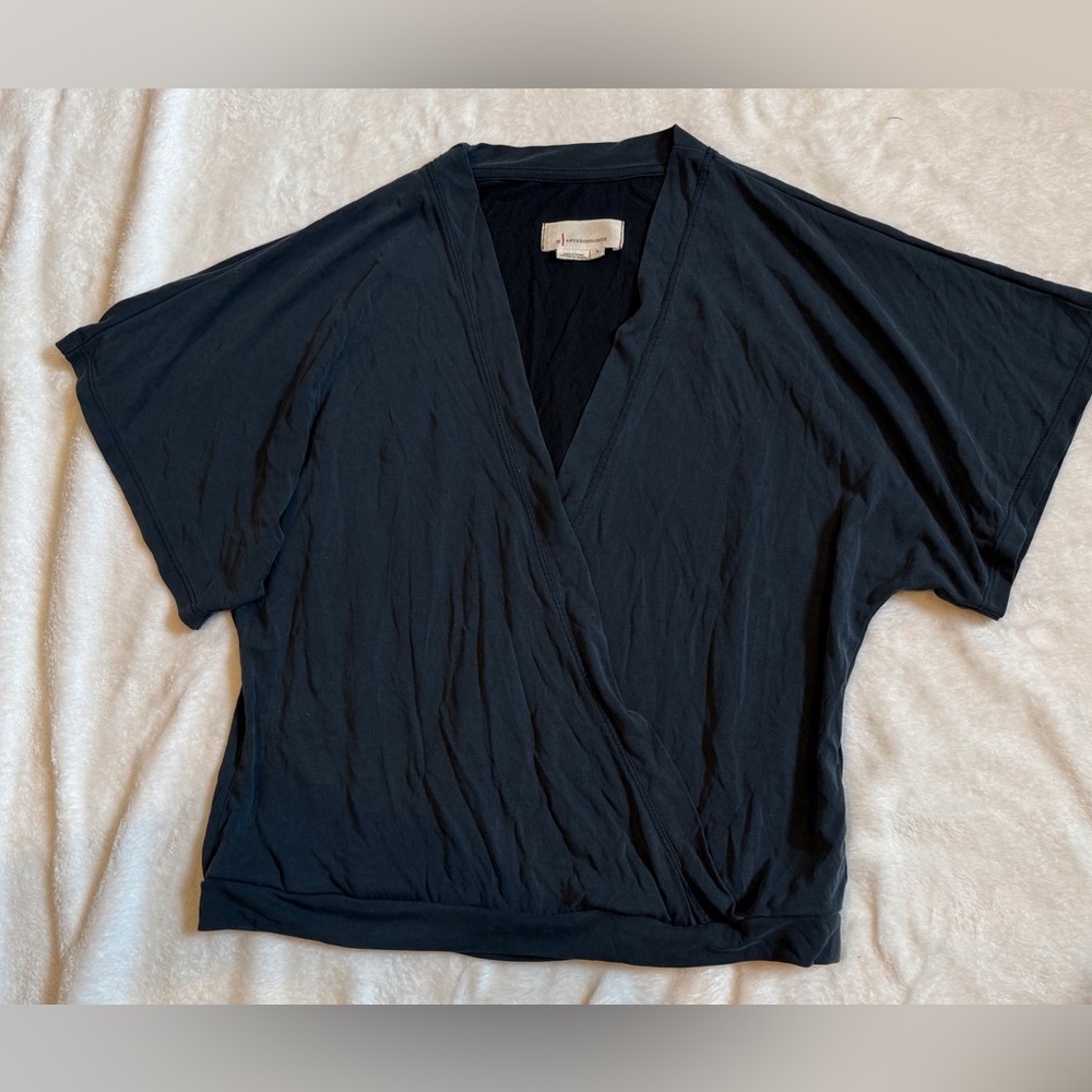 Anthropologie Drop Shoulder Surplice Top Size Small